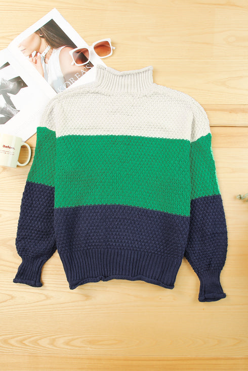 Oversized Chunky Batwing Long Sleeve Turtleneck Sweater