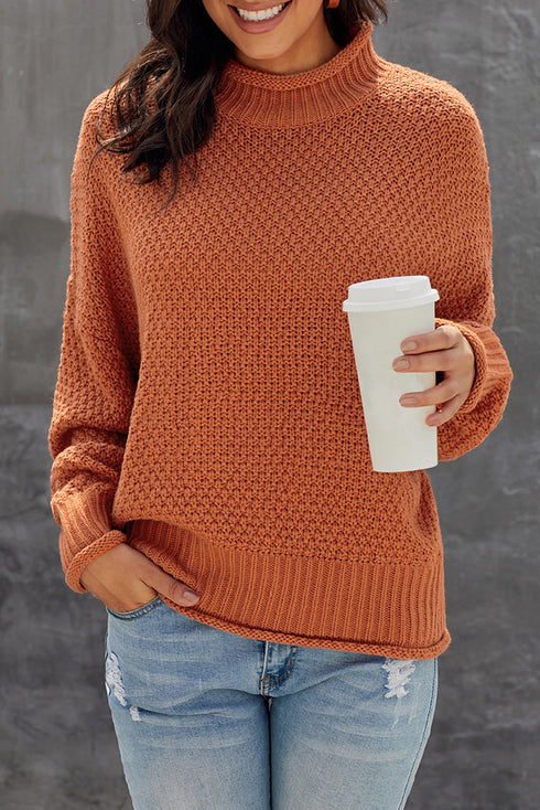 Oversized Chunky Batwing Long Sleeve Turtleneck Sweater