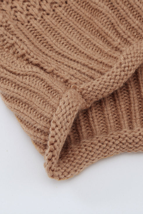 Oversized Chunky Batwing Long Sleeve Turtleneck Sweater