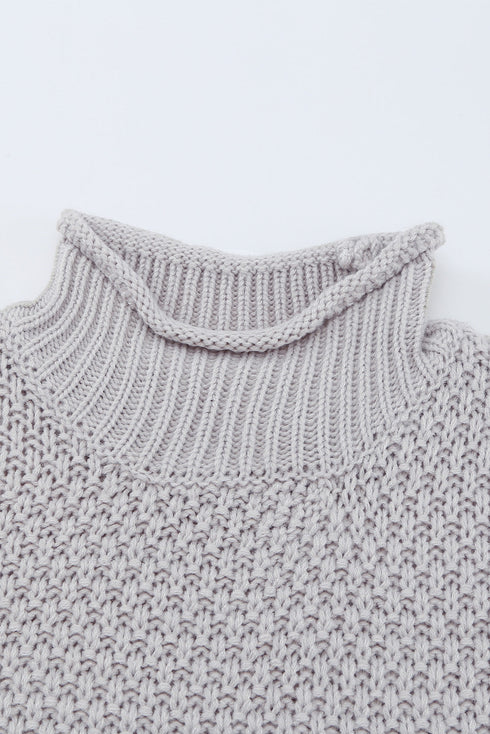 Oversized Chunky Batwing Long Sleeve Turtleneck Sweater