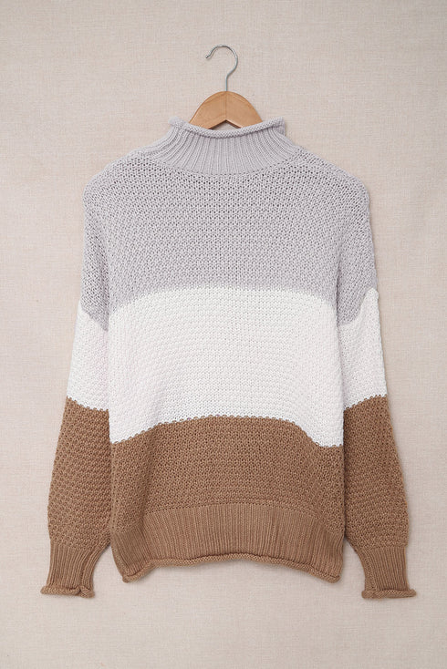 Oversized Chunky Batwing Long Sleeve Turtleneck Sweater