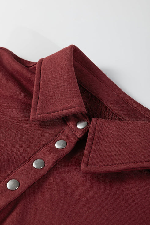 Oversized Color Block Quarter Snap Fleece Pullover