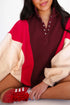 Oversized Color Block Quarter Snap Fleece Pullover