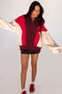 Oversized Color Block Quarter Snap Fleece Pullover