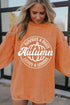 Oversized Corded Graphic Print Crew Neck Sweatshirt