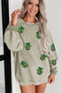 Oversized Corded Knit Disco Ball Graphic Crewneck Sweatshirt