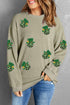 Oversized Corded Knit Disco Ball Graphic Crewneck Sweatshirt