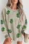 Oversized Corded Knit Disco Ball Graphic Crewneck Sweatshirt