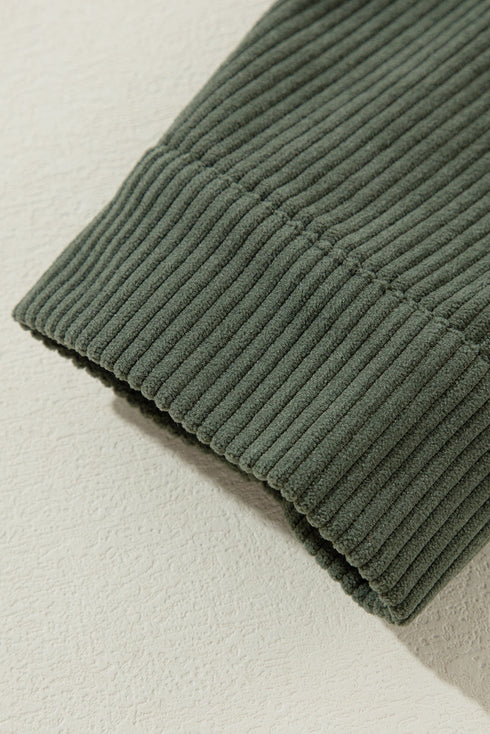 Oversized Corduroy Contrast Hooded Shacket