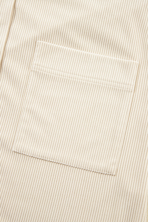 Oversized Corduroy Contrast Hooded Shacket