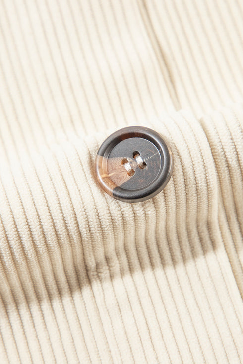 Oversized Corduroy Contrast Hooded Shacket