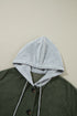 Oversized Corduroy Contrast Hooded Shacket