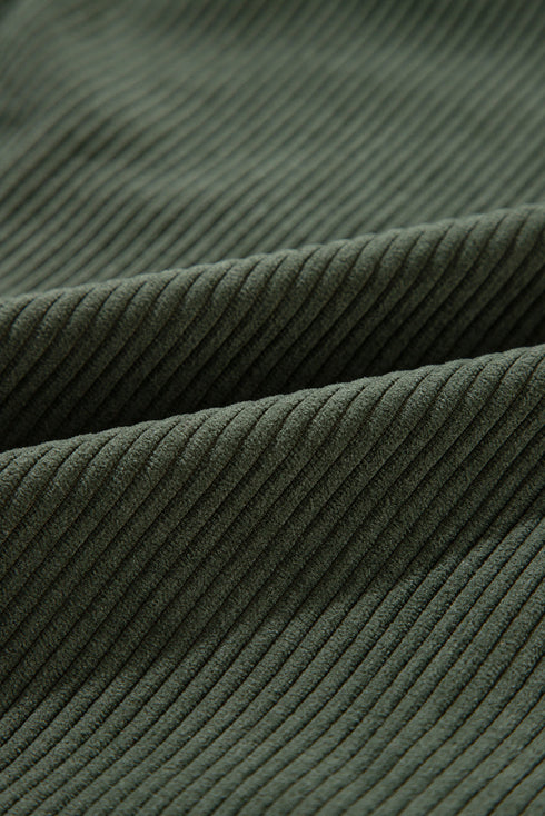 Oversized Corduroy Contrast Hooded Shacket