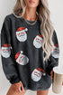 Oversized Corduroy Santa Graphic Drop Shoulder Sweatshirt