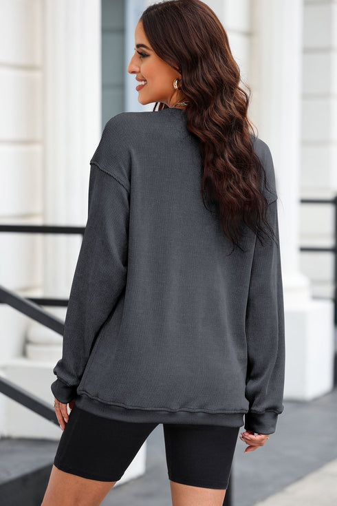Oversized Corduroy Saved By Grace Embroidered Pullover