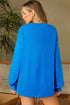 Oversized Crew Neck Long Sleeve Ribbed Pullover Sweatshirt