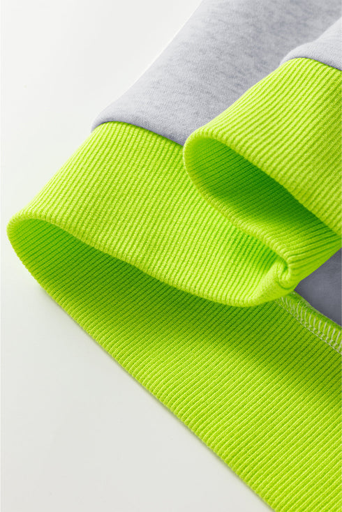 Oversized Drop Shoulder Balloon Sleeve Ribbed Trim Pullover Sweatshirt