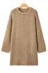 Oversized Drop Shoulder Exposed Seam Sweater Dress