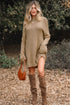 Oversized Drop Shoulder Exposed Seam Sweater Dress