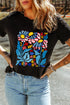 Oversized Drop Shoulder Floral Graphic Jersey Tee