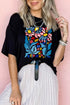 Oversized Drop Shoulder Floral Graphic Jersey Tee