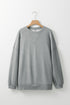 Oversized Drop Shoulder Side Split Cotton Blend Sweatshirt