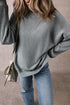 Oversized Drop Shoulder Side Split Cotton Blend Sweatshirt