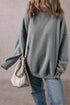 Oversized Drop Shoulder Side Split Cotton Blend Sweatshirt