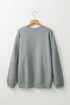 Oversized Drop Shoulder Side Split Cotton Blend Sweatshirt