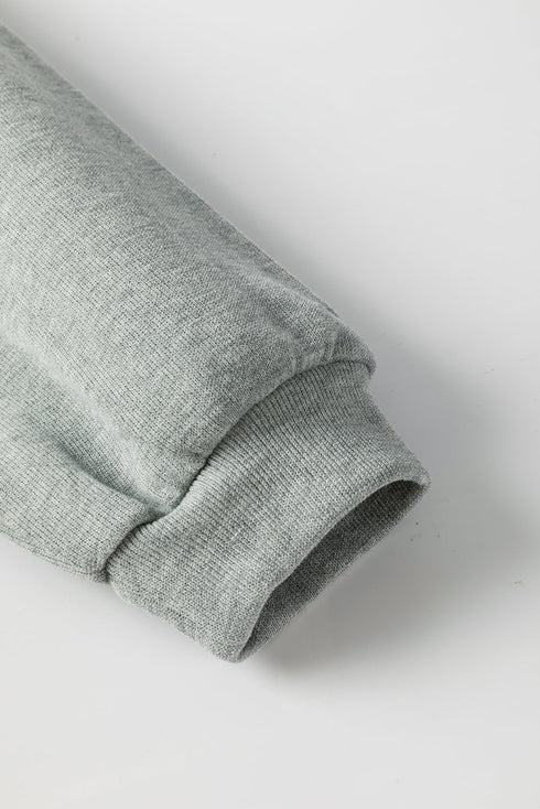 Oversized Drop Shoulder Side Split Cotton Blend Sweatshirt