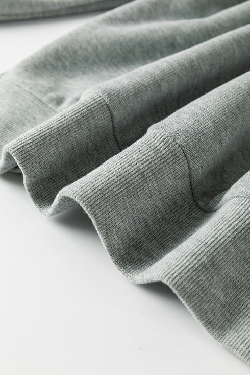 Oversized Drop Shoulder Side Split Cotton Blend Sweatshirt
