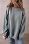 Oversized Drop Shoulder Side Split Cotton Blend Sweatshirt