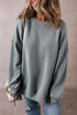 Oversized Drop Shoulder Side Split Cotton Blend Sweatshirt