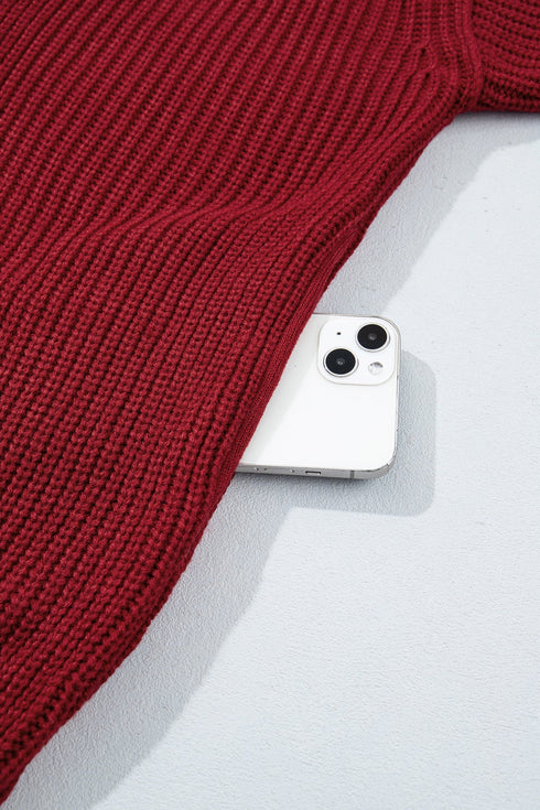 Oversized Fit Button Front Unpatterned Knit Cardigan