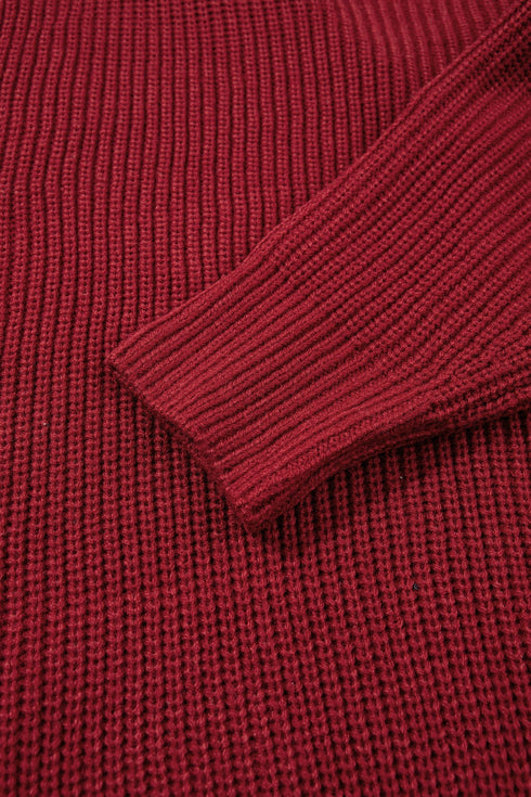 Oversized Fit Button Front Unpatterned Knit Cardigan