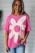 Oversized Fit Drop Shoulder Floral Applique Detail T Shirt