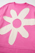 Oversized Fit Drop Shoulder Floral Applique Detail T Shirt