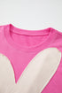 Oversized Fit Drop Shoulder Floral Applique Detail T Shirt