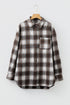 Oversized Flannel Plaid Single Chest Pocket Boyfriend Shacket