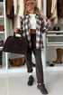 Oversized Flannel Plaid Single Chest Pocket Boyfriend Shacket