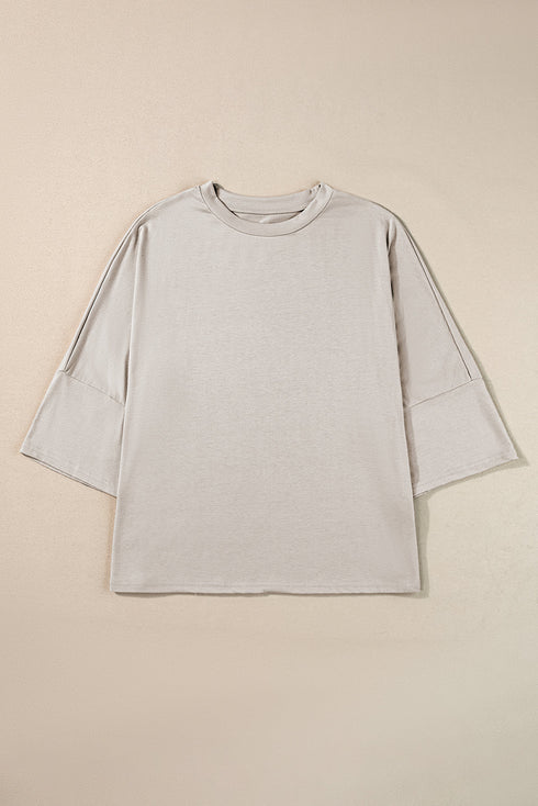 Oversized Flowy Drop Shoulder Soft Knit Tee