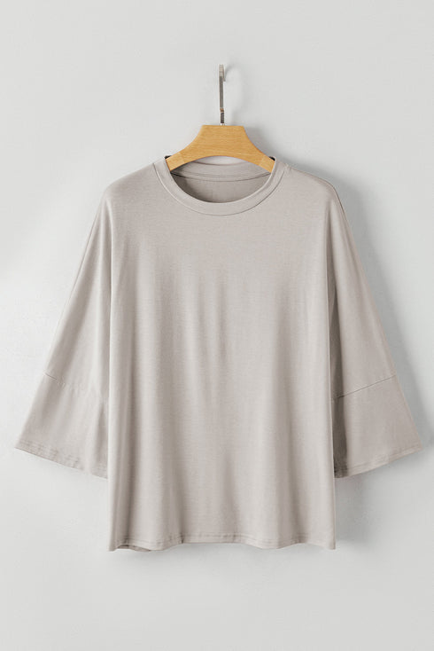 Oversized Flowy Drop Shoulder Soft Knit Tee