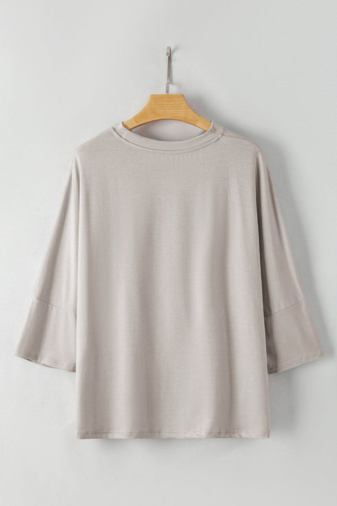 Oversized Flowy Drop Shoulder Soft Knit Tee