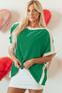 Oversized Geometric Panel Boat Neck Tunic Blouse