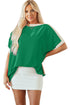 Oversized Geometric Panel Boat Neck Tunic Blouse