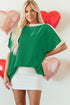 Oversized Geometric Panel Boat Neck Tunic Blouse