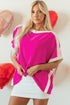 Oversized Geometric Panel Boat Neck Tunic Blouse