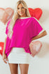 Oversized Geometric Panel Boat Neck Tunic Blouse