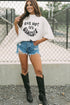 Oversized Graphic Slogan Print Half Sleeve Cotton Blend T Shirt