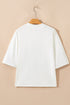 Oversized Graphic Slogan Print Half Sleeve Cotton Blend T Shirt